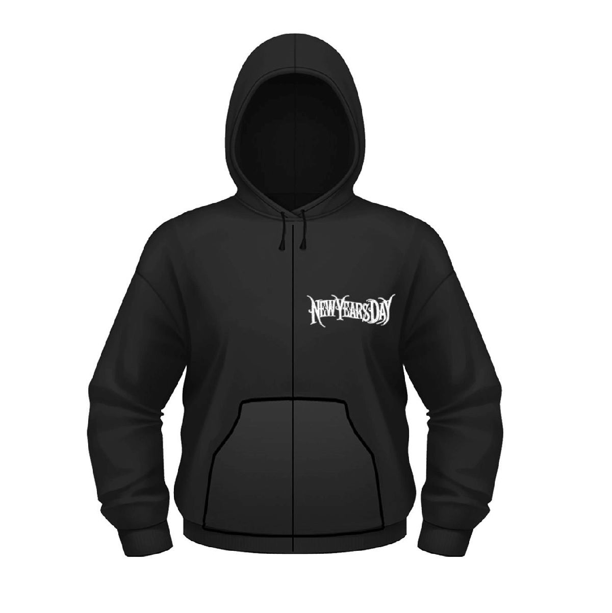 Zip-Hoodie New Years Day - Long Haired Skull