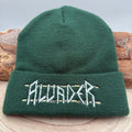 green-ski-beanie-with-band-logo-of-alvader